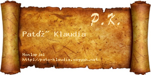 Pató Klaudia névjegykártya