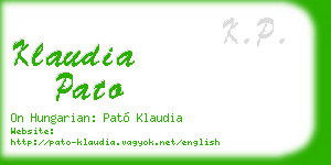 klaudia pato business card