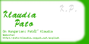 klaudia pato business card